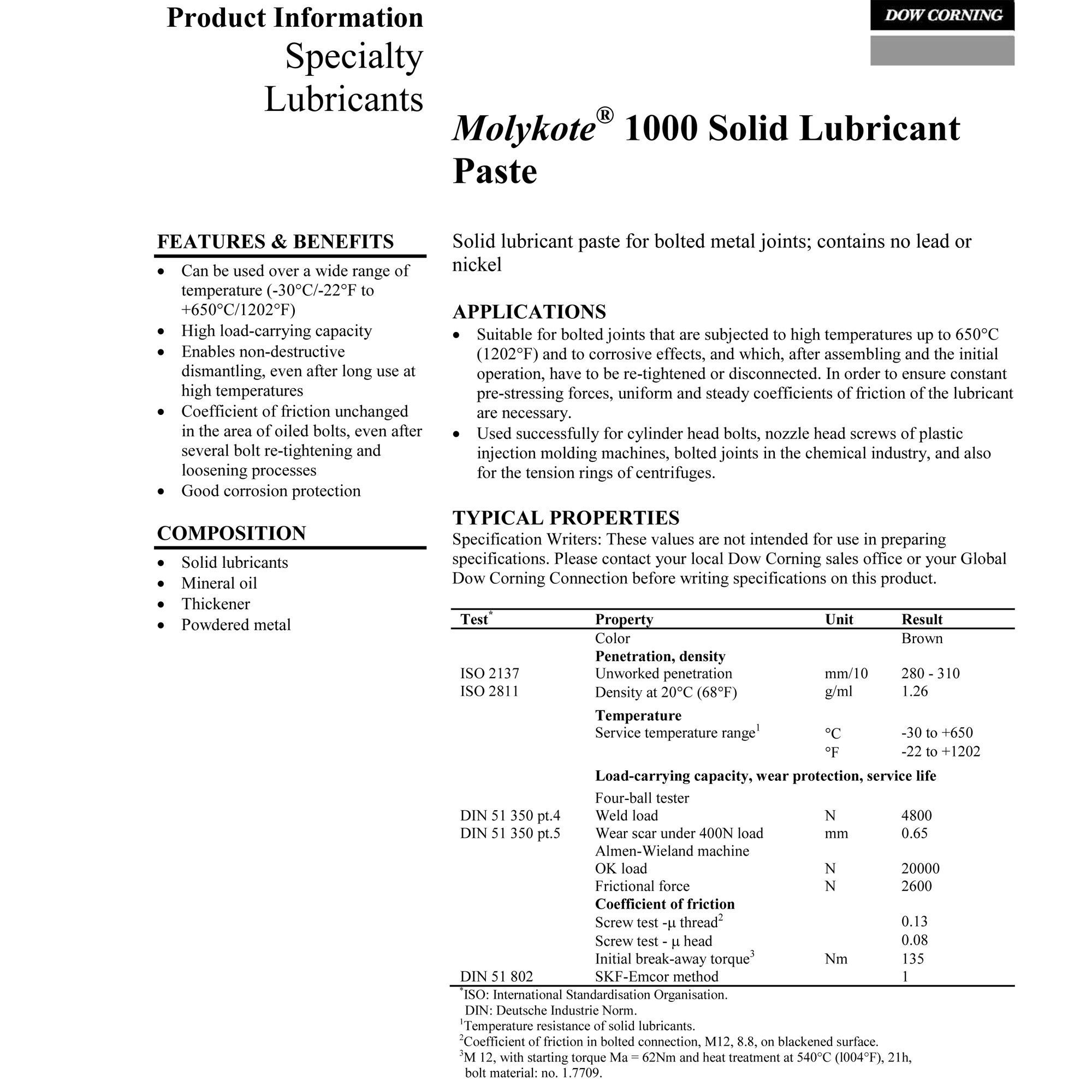 Molykote 1000 Anti Seize Paste Dow Corning 1KG or 100gram Malaysia Supplier